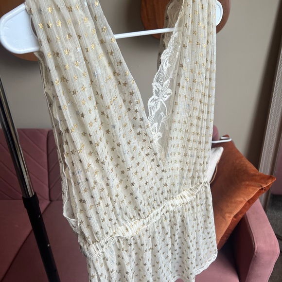 Free People | Metallic Star and Lace Top - Picture 4 of 5